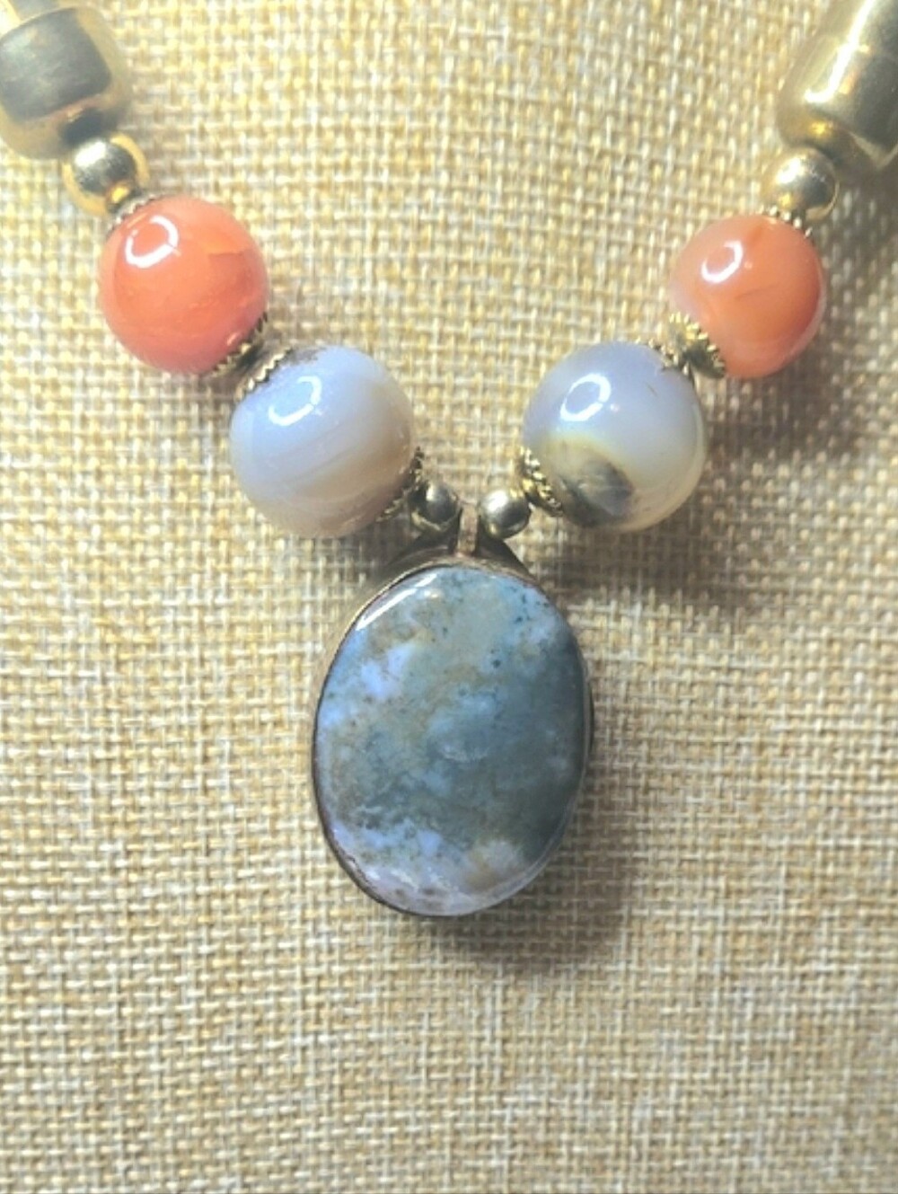 Vintage Quartz & Brass Artisan Choker